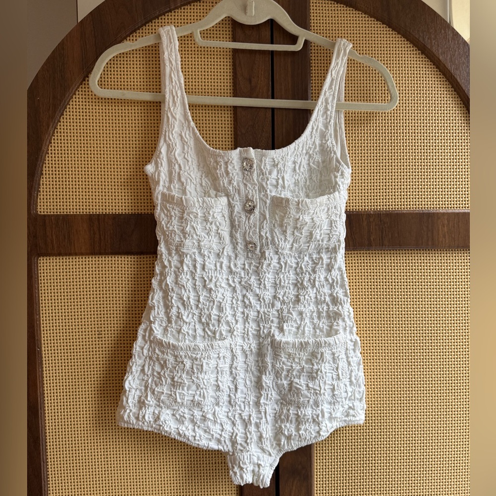 Alexis White Textured One-Piece Swimsuit